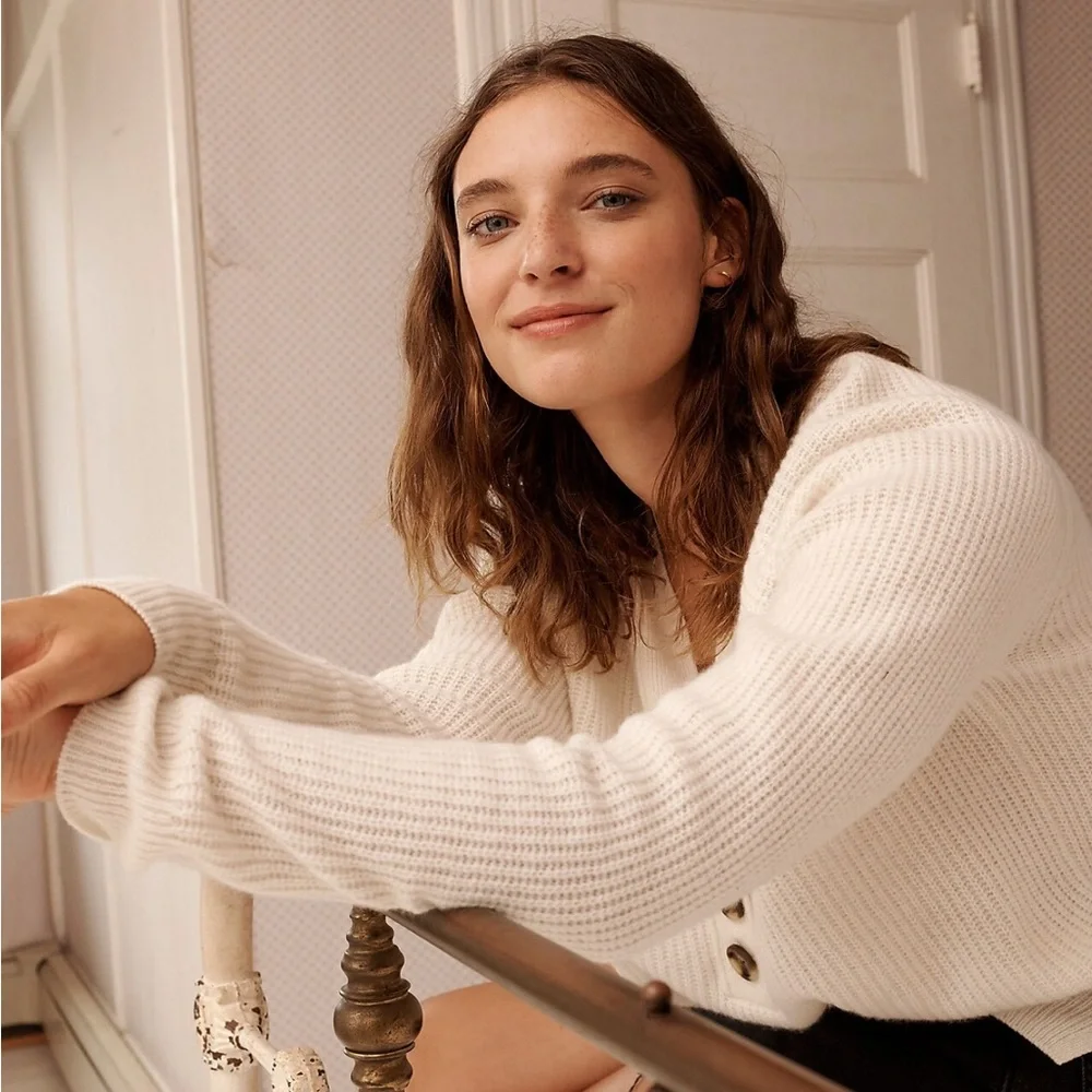 Ribbed wool blend Lyle Henley Sweater - Picture 3 of 8